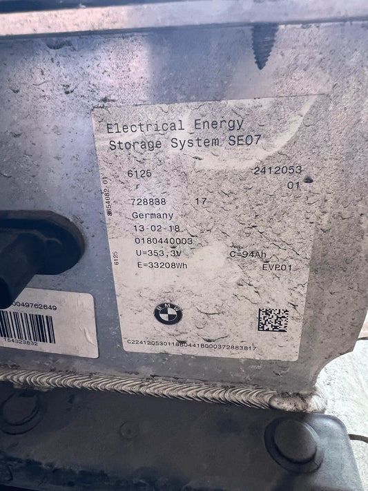 Batería de alto voltaje BMW i3 0.6 Range Extender W20K06A 6127-8647912 94Ah