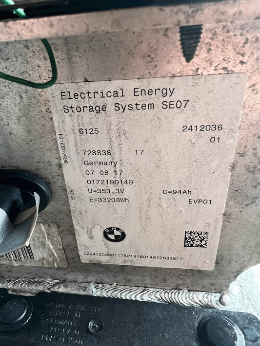 Batería de alto voltaje BMW i3 I3 l01 IB1P25B 8647912 728838 94Ah