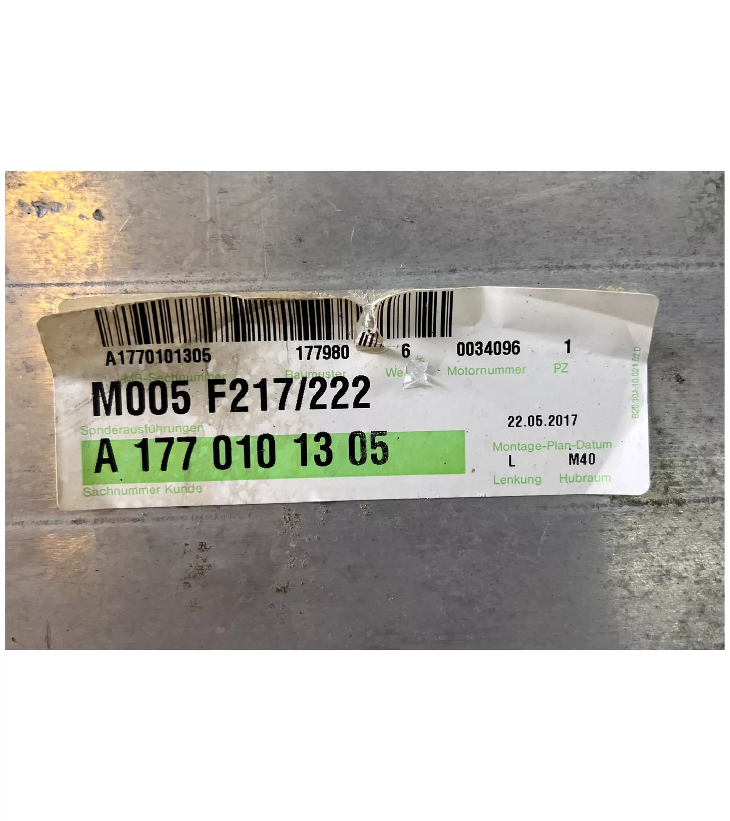 Motor Mercedes-Benz 4.0 V8 E S GT 63 AMG 177.980 M177.980 A1770101305